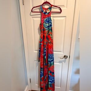 Farm Rio Red Floral Jumpsuit XS NWT